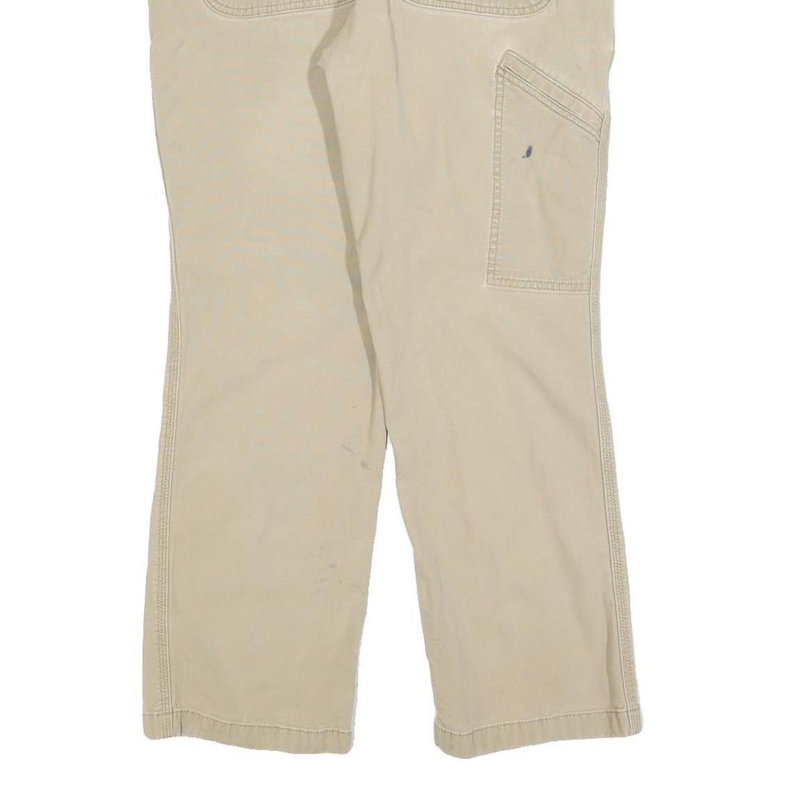 CARHARTT Mens Cotton Blend Beige Relaxed Straight Trousers W32 L27 Workwear