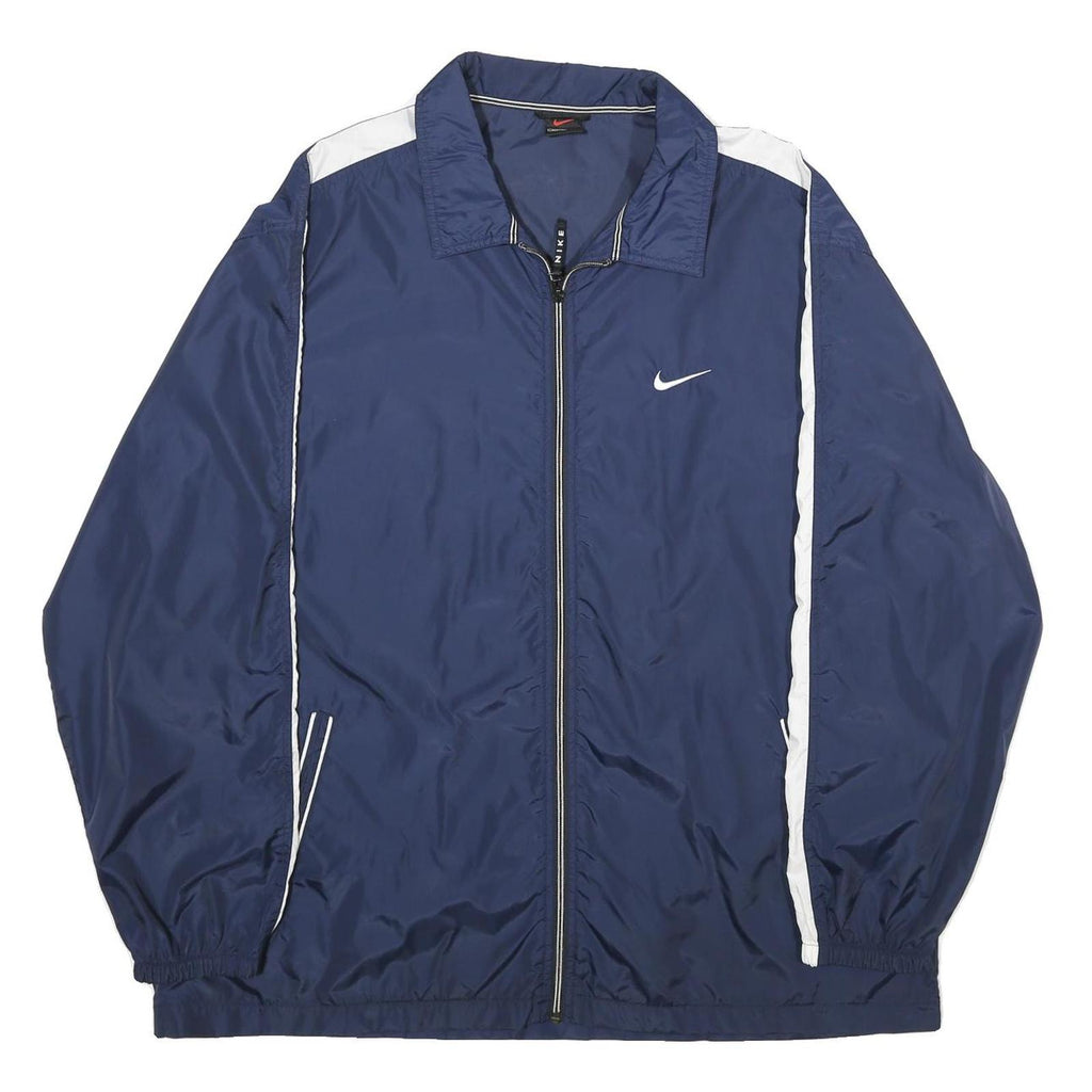 NIKE Mens Blue & White Sportswear Zip Jacket XL Polyamide Blend Lightweight