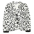 WOMENSTYL Womens White & Black Abstract Pattern Button Cotton Blend Jacket M