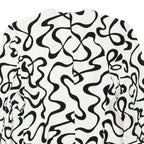 WOMENSTYL Womens White & Black Abstract Pattern Button Cotton Blend Jacket M