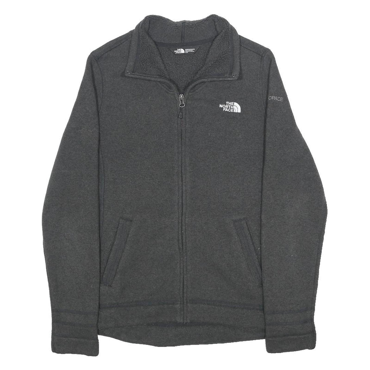 THE NORTH FACE Womens Black Zip Jacket L Polyester Outdoor Casual Warm Layer