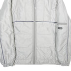 TED STONE Mens White Jacket L Woven Plain Zip Padded Lightweight