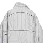 TED STONE Mens White Jacket L Woven Plain Zip Padded Lightweight