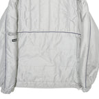 TED STONE Mens White Jacket L Woven Plain Zip Padded Lightweight