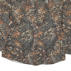SCHMIDT Mens Brown Camouflage Cotton Blend Shirt L Button-Down Collar Long
