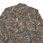 SCHMIDT Mens Brown Camouflage Cotton Blend Shirt L Button-Down Collar Long