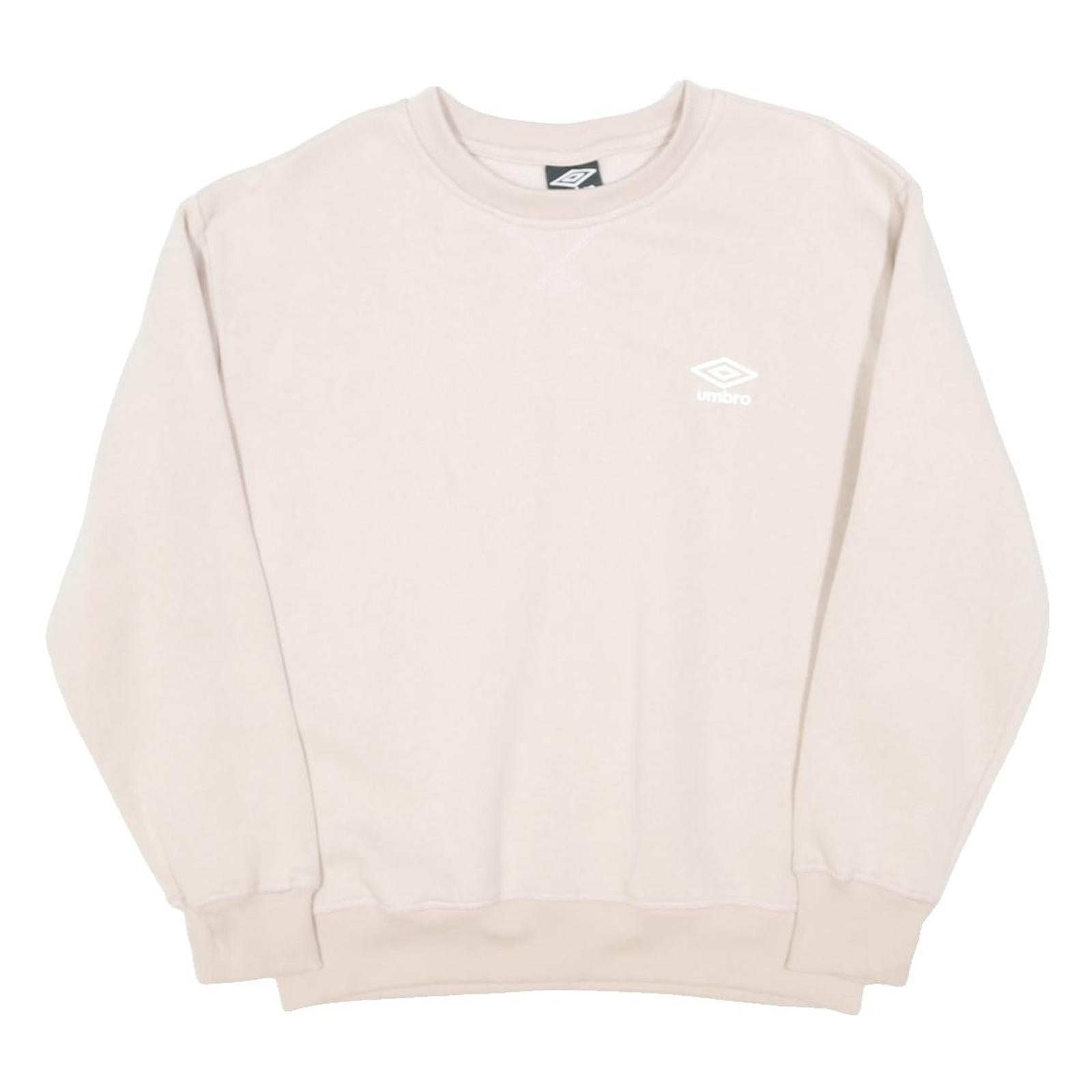 UMBRO Womens Cream Sweatshirt Crew Neck S Cotton Blend Casual Sportswear