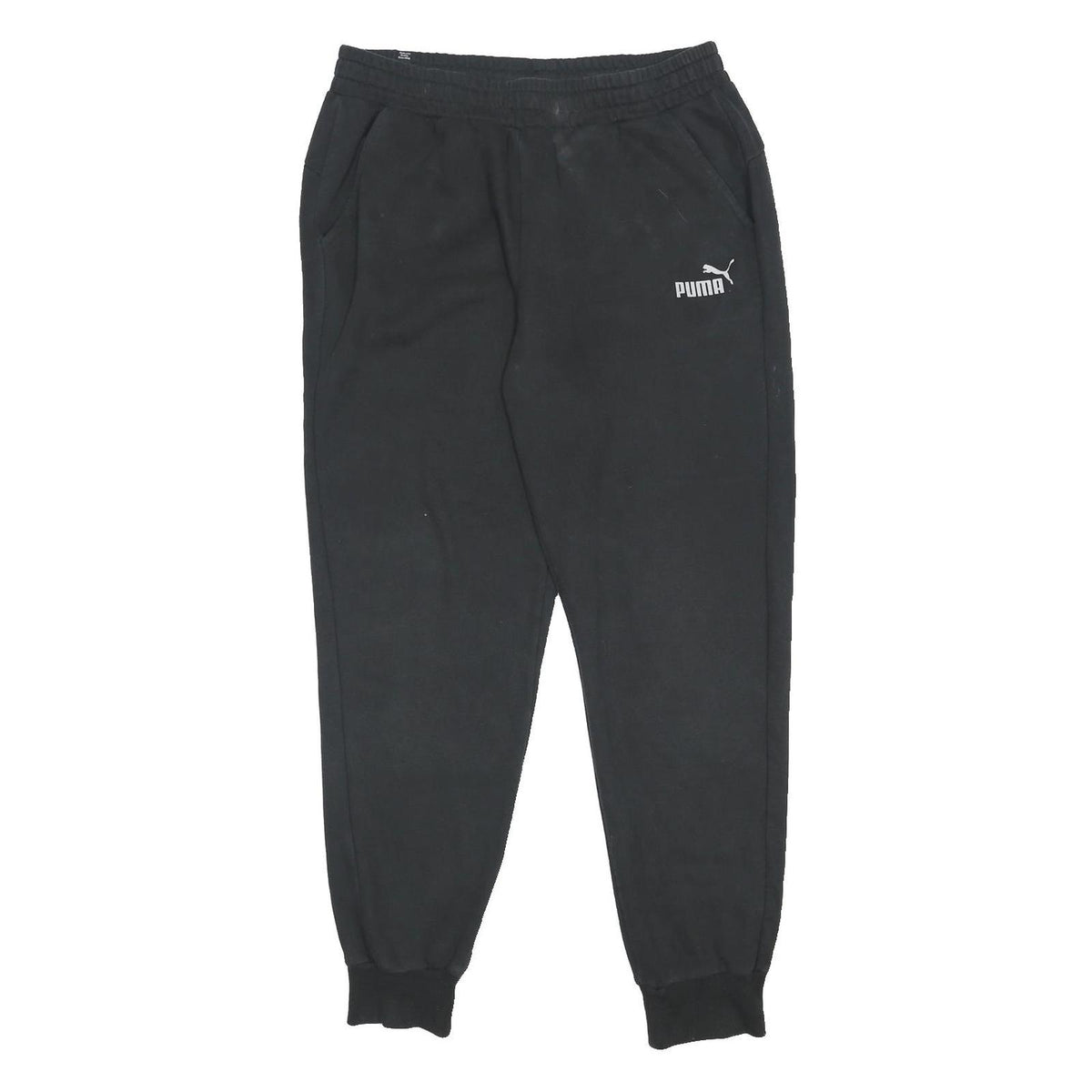 PUMA Mens Joggers Black L W31 L30 Slim Tapered Cotton Blend Casual Sportswear