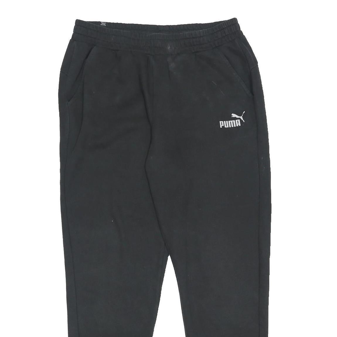 PUMA Mens Joggers Black L W31 L30 Slim Tapered Cotton Blend Casual Sportswear