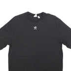 ADIDAS Womens Black Classic T-Shirt UK 12 Short Sleeve Crew Neck Logo Print