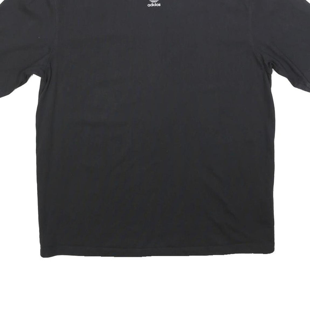 ADIDAS Womens Black Classic T-Shirt UK 12 Short Sleeve Crew Neck Logo Print