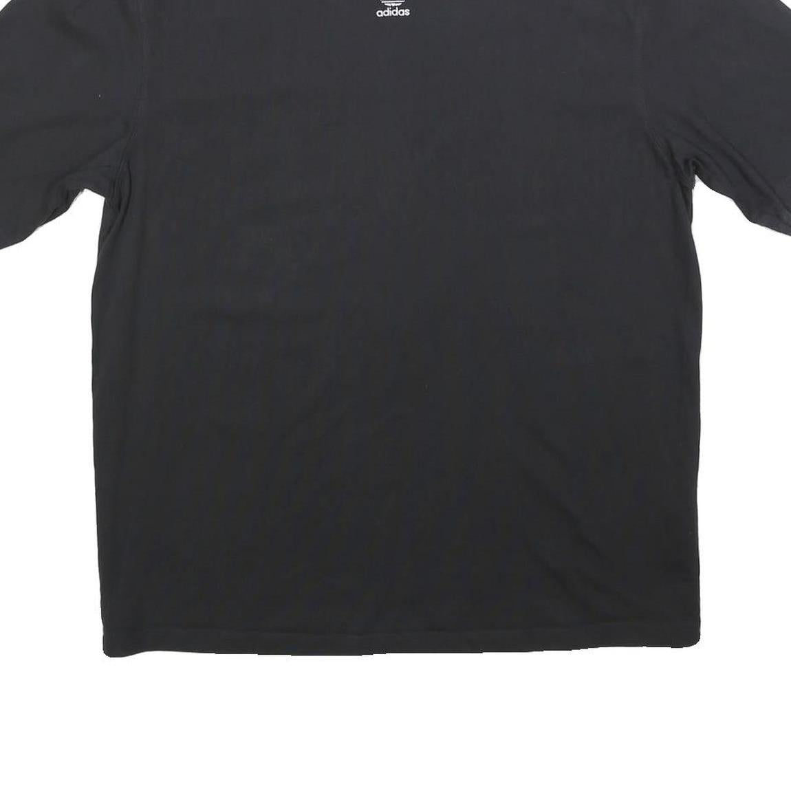 ADIDAS Womens Black Classic T-Shirt UK 12 Short Sleeve Crew Neck Logo Print