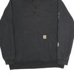 CARHARTT Mens Black Cotton Pullover Hoodie L Printed Sleeve Logo Casual