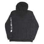 CARHARTT Mens Black Cotton Pullover Hoodie L Printed Sleeve Logo Casual