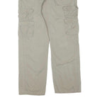 WRANGLER Mens Regular Fit Beige Cargo Trousers W34 L32 Cotton Blend Zip Pocketed