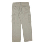 WRANGLER Mens Regular Fit Beige Cargo Trousers W34 L32 Cotton Blend Zip Pocketed