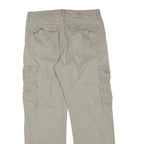 WRANGLER Mens Regular Fit Beige Cargo Trousers W34 L32 Cotton Blend Zip Pocketed