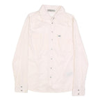 GUESS Womens White Cotton Shirt XS Classic Long Sleeve Button Front