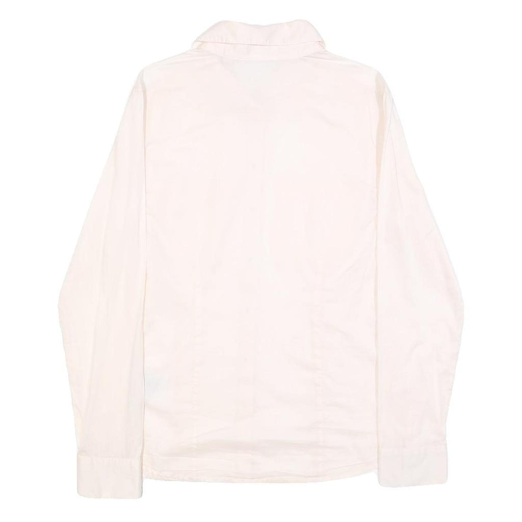 GUESS Womens White Cotton Shirt XS Classic Long Sleeve Button Front