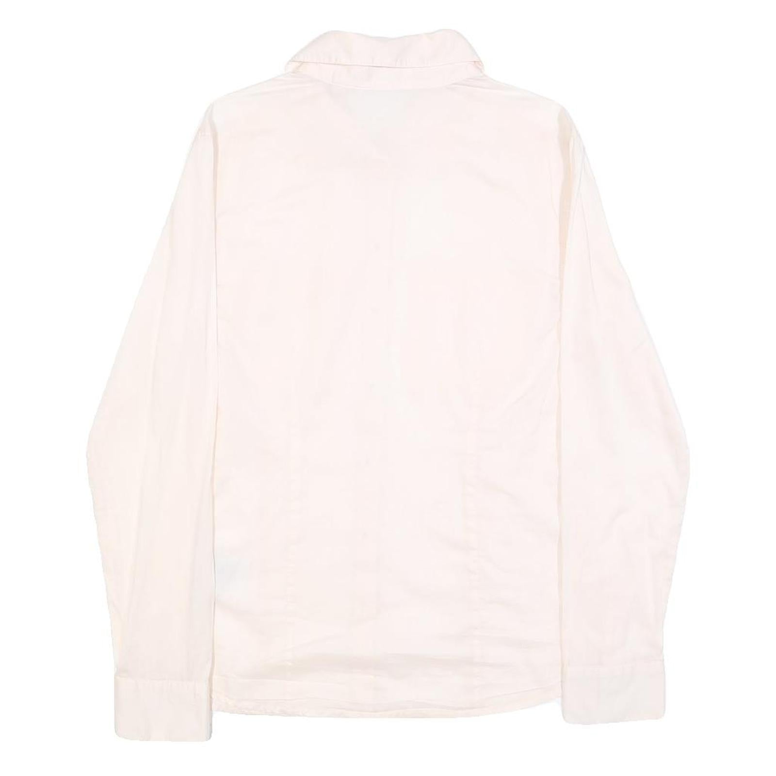 GUESS Womens White Cotton Shirt XS Classic Long Sleeve Button Front