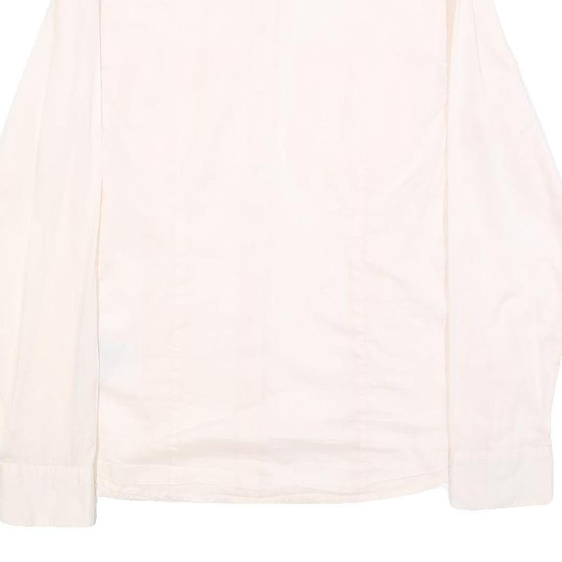 GUESS Womens White Cotton Shirt XS Classic Long Sleeve Button Front