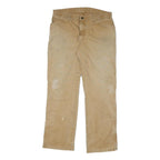 DICKIES Mens Cotton Blend Beige Regular Straight Trousers W36 L31 Workwear