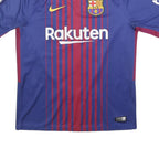 NIKE Mens 2017-18 Messi Blue Barcelona Home Football Shirt M Short Sleeve