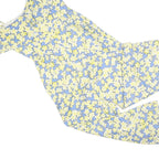 MINT VELVET Womens Blue & Yellow Floral Playsuit Linen Blend UK 14 Summer Casual