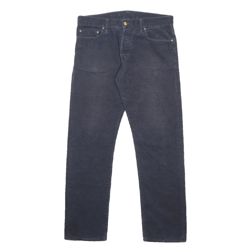 CARHARTT Mens Cotton Blend Navy Regular Fit Straight Leg Trousers W33 L32
