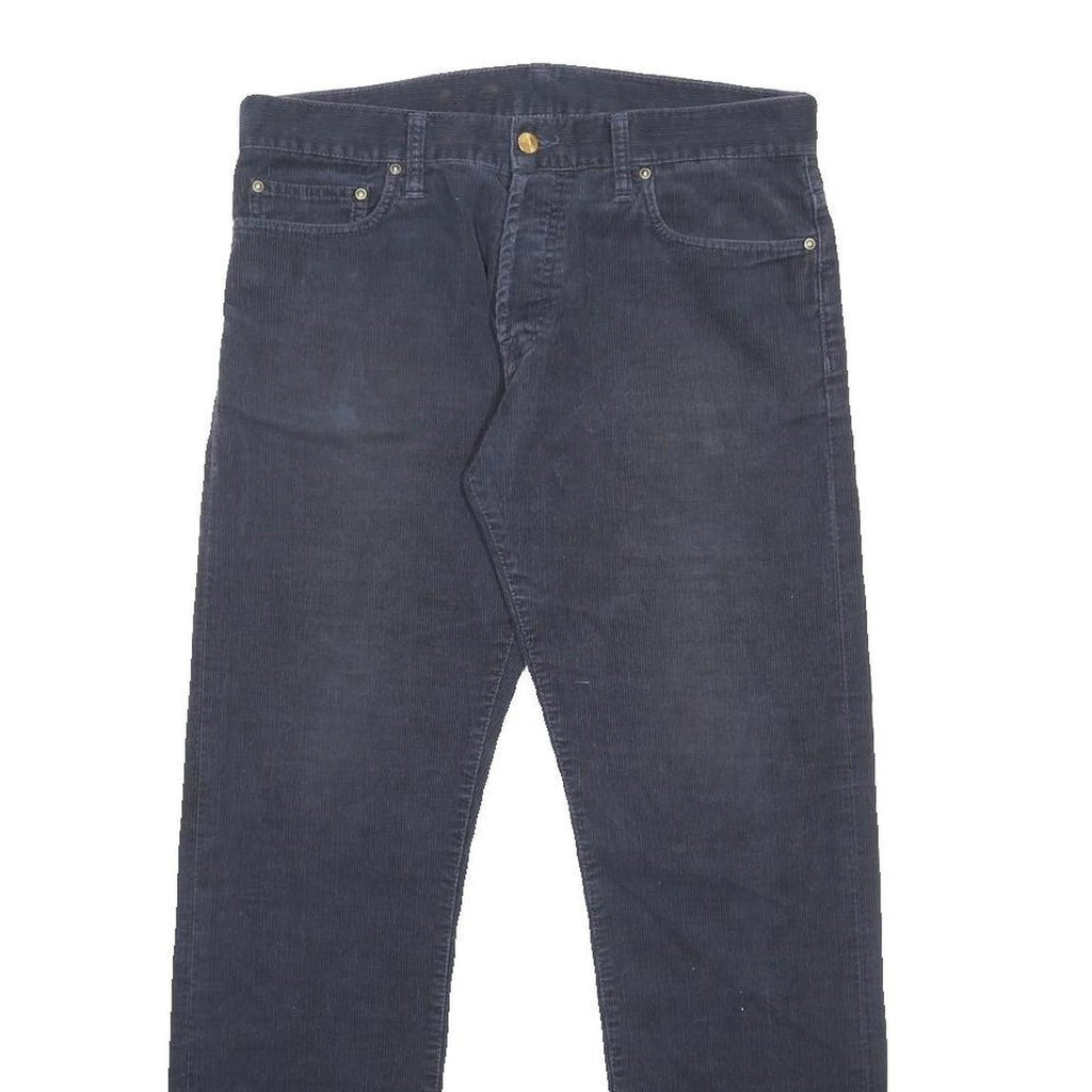 CARHARTT Mens Cotton Blend Navy Regular Fit Straight Leg Trousers W33 L32