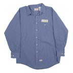 RED KAP Mens Blue Check Long Sleeve Shirt L Workwear Cotton Blend