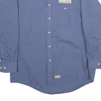 RED KAP Mens Blue Check Long Sleeve Shirt L Workwear Cotton Blend