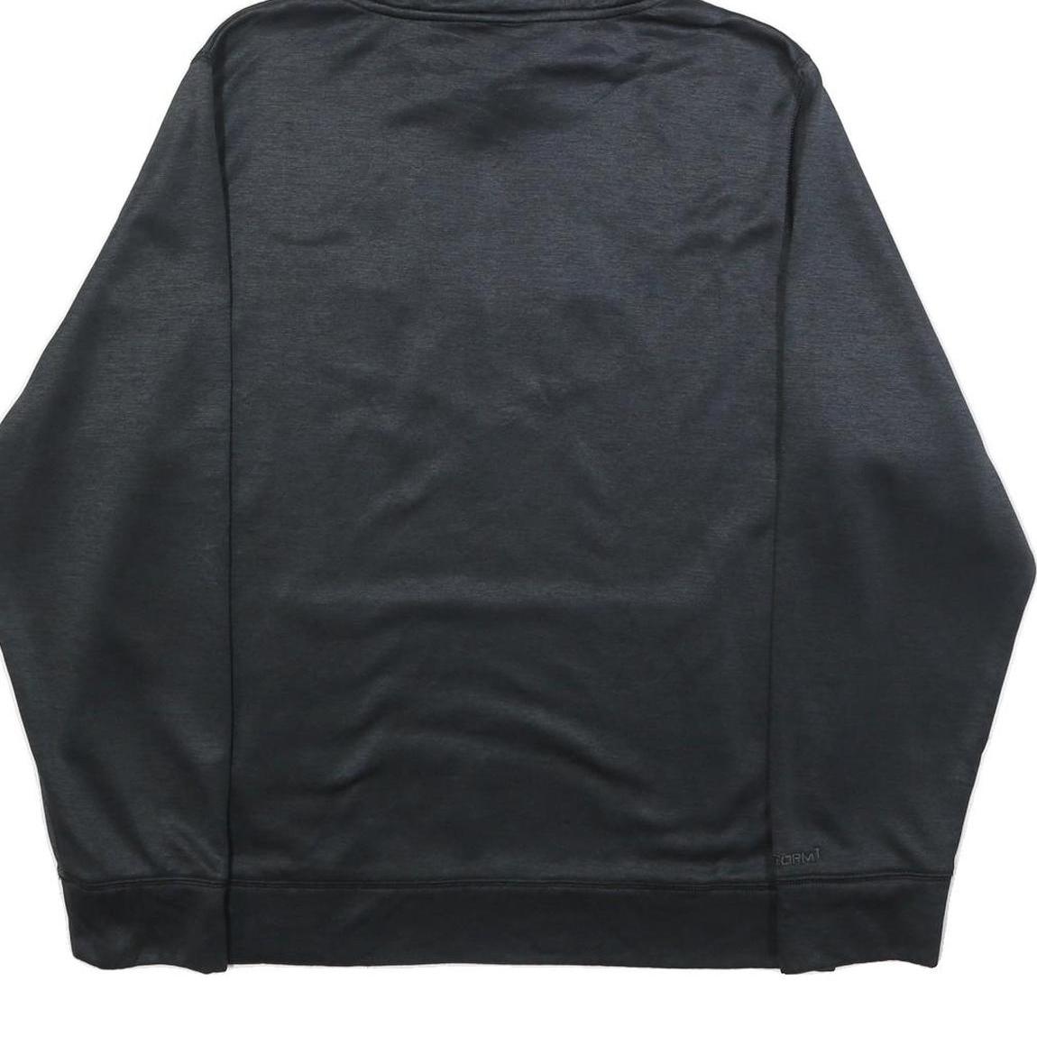 UNDER ARMOUR Mens Black & Yellow Logo Pullover Hoodie L Cotton Blend Sweatshirt