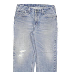 CARHARTT Mens Regular Fit Blue Denim Jeans W34 L30 Distressed Cotton Blend Zip