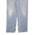 CARHARTT Mens Regular Fit Blue Denim Jeans W34 L30 Distressed Cotton Blend Zip