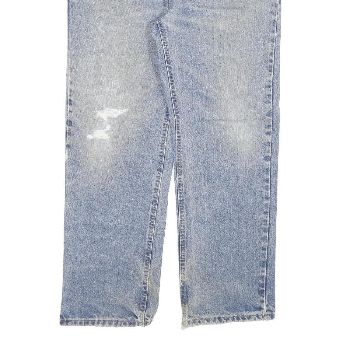 CARHARTT Mens Regular Fit Blue Denim Jeans W34 L30 Distressed Cotton Blend Zip