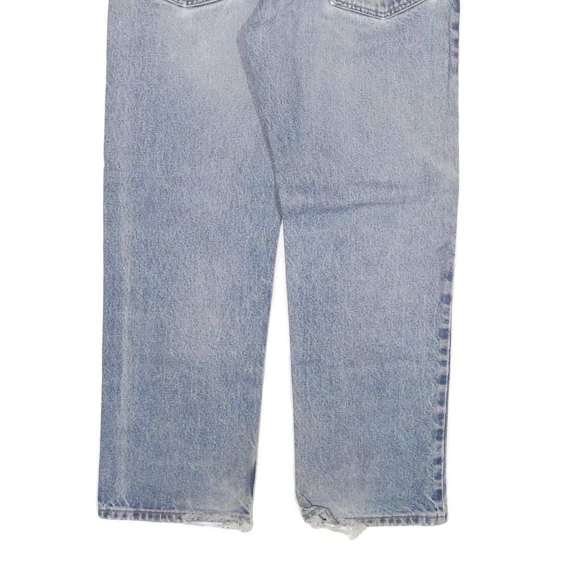 CARHARTT Mens Regular Fit Blue Denim Jeans W34 L30 Distressed Cotton Blend Zip