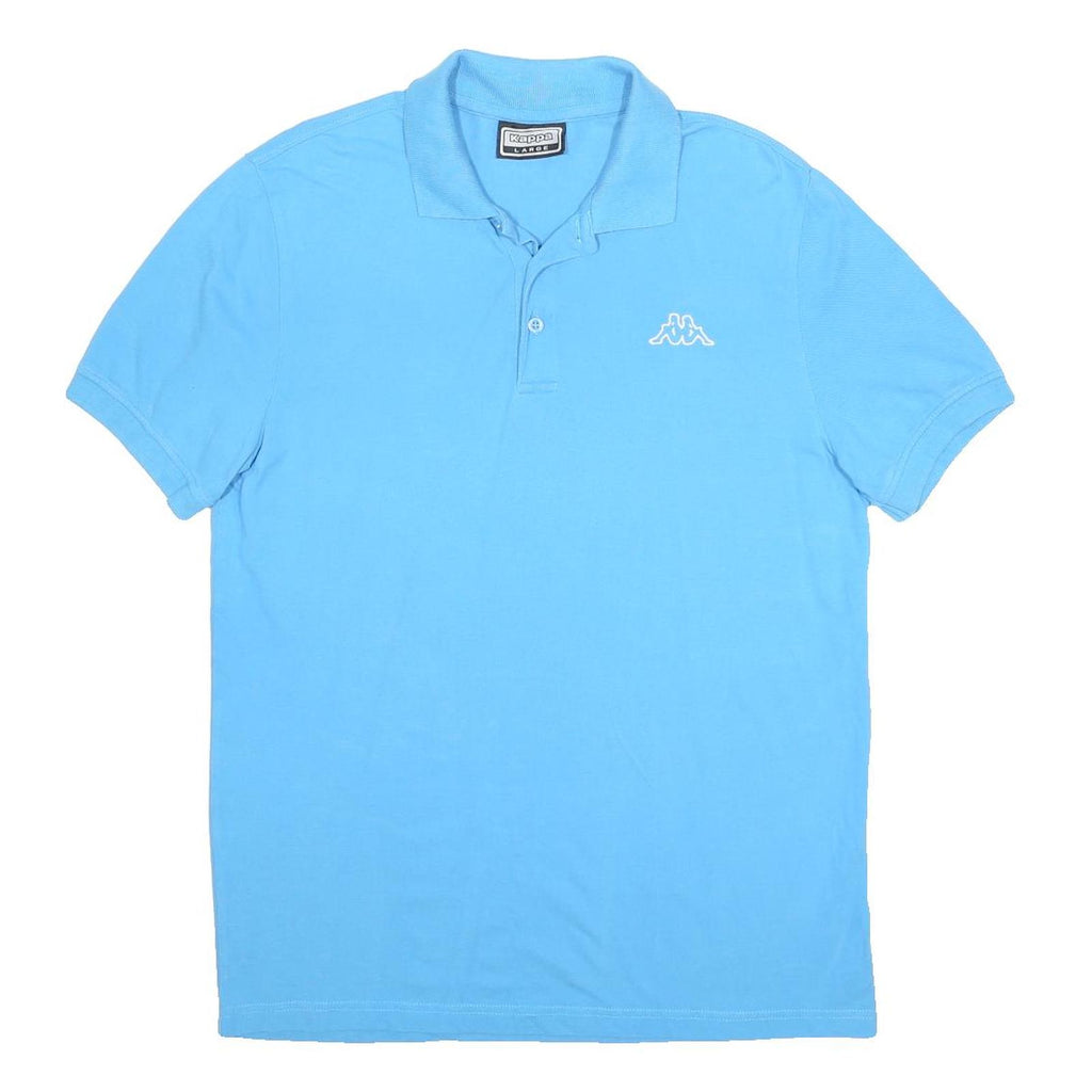 KAPPA Mens Blue Polo Shirt L Cotton Short Sleeve Classic Logo Casual