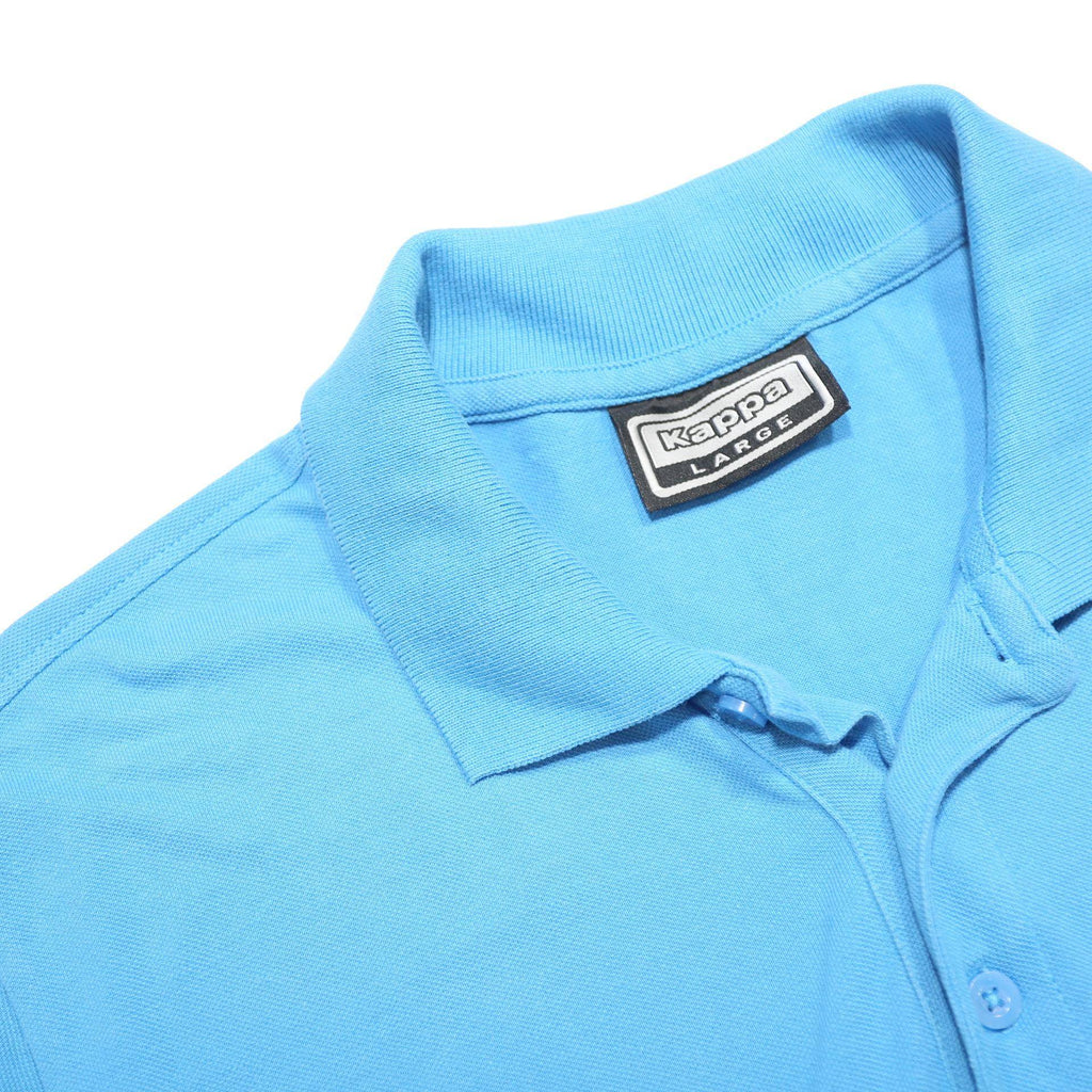 KAPPA Mens Blue Polo Shirt L Cotton Short Sleeve Classic Logo Casual