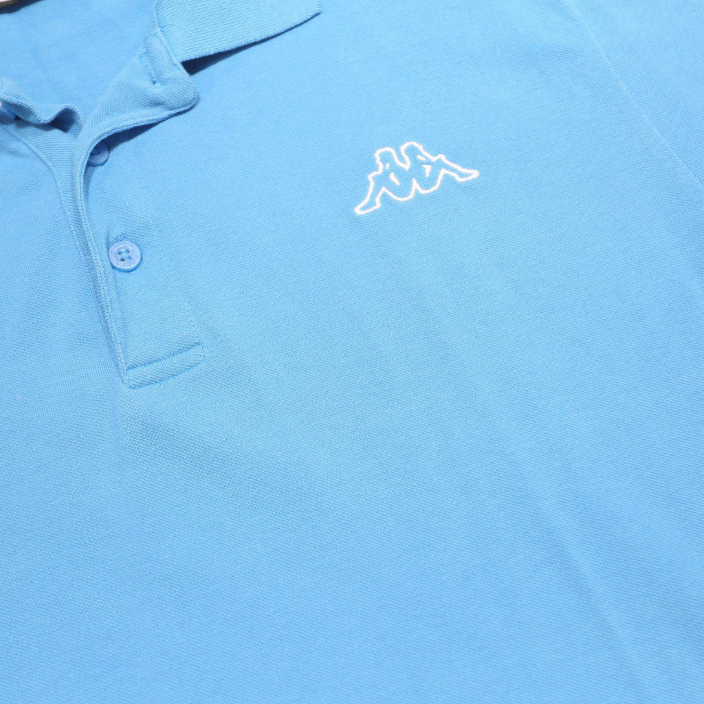 KAPPA Mens Blue Polo Shirt L Cotton Short Sleeve Classic Logo Casual