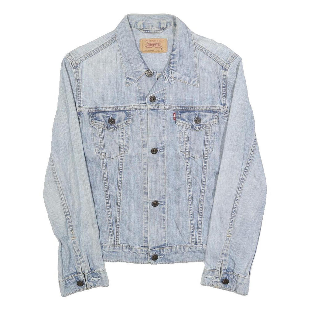 LEVI'S Womens Blue Denim Cotton Jacket S Button Closure Classic Fit Casual