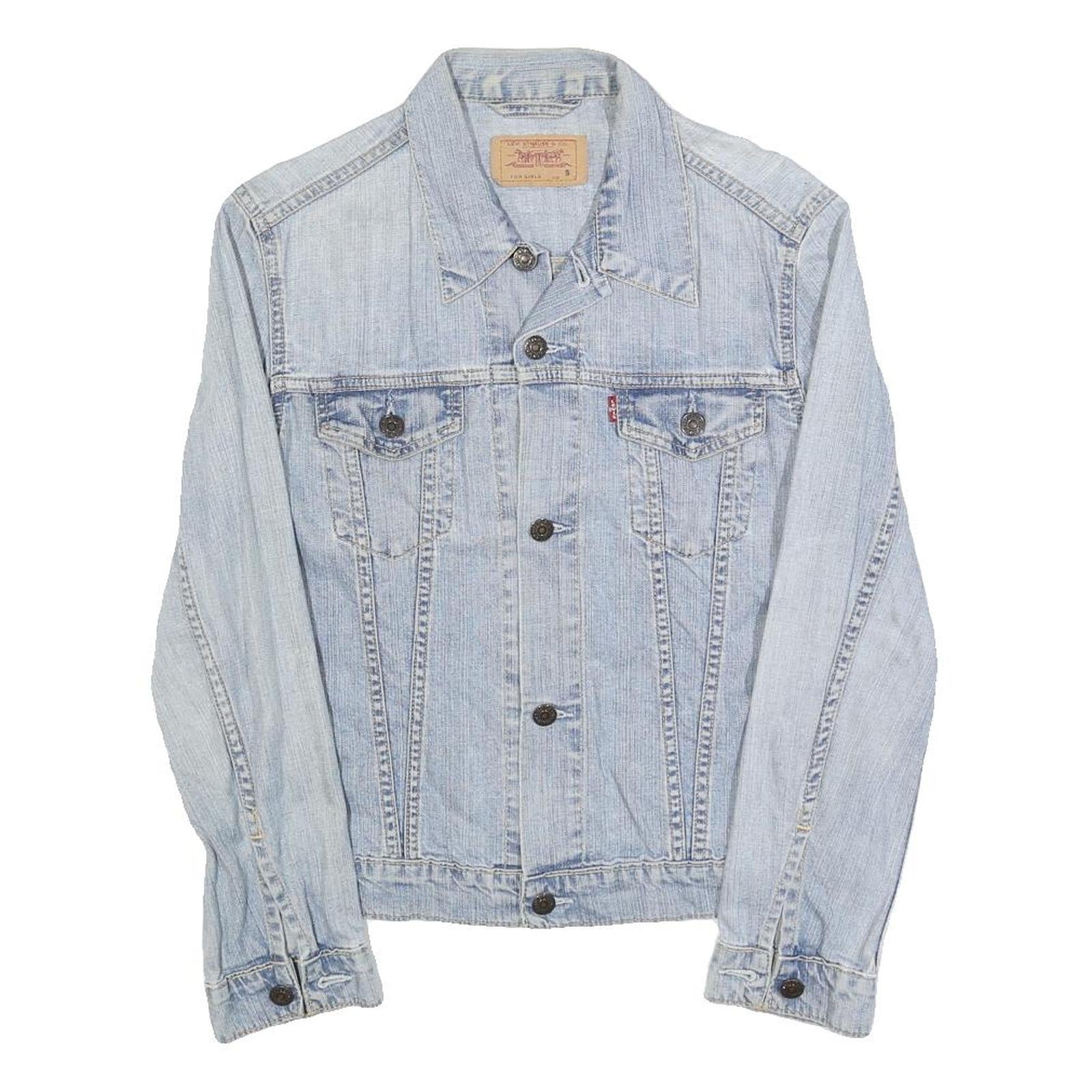 LEVI'S Womens Blue Denim Cotton Jacket S Button Closure Classic Fit Casual