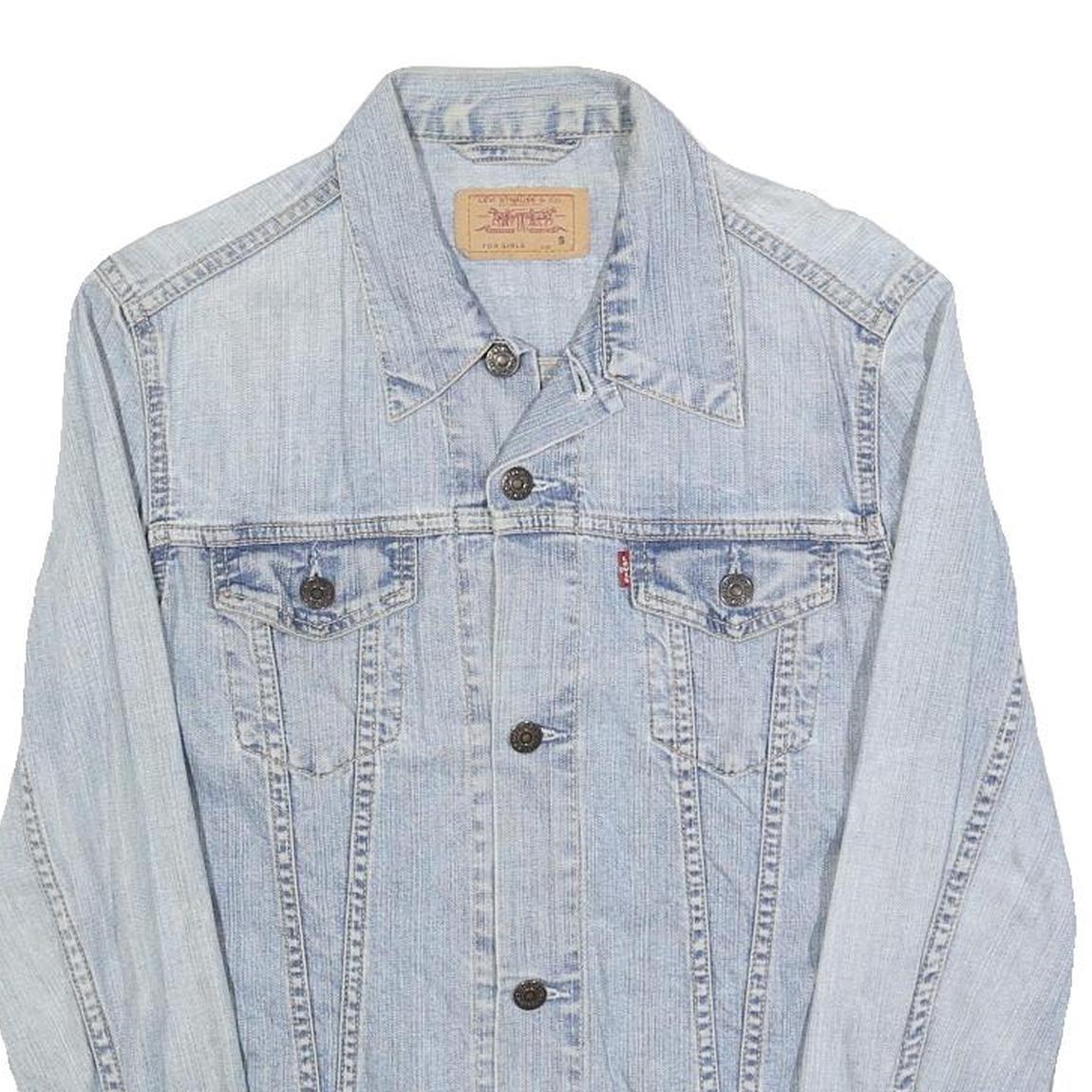 LEVI'S Womens Blue Denim Cotton Jacket S Button Closure Classic Fit Casual