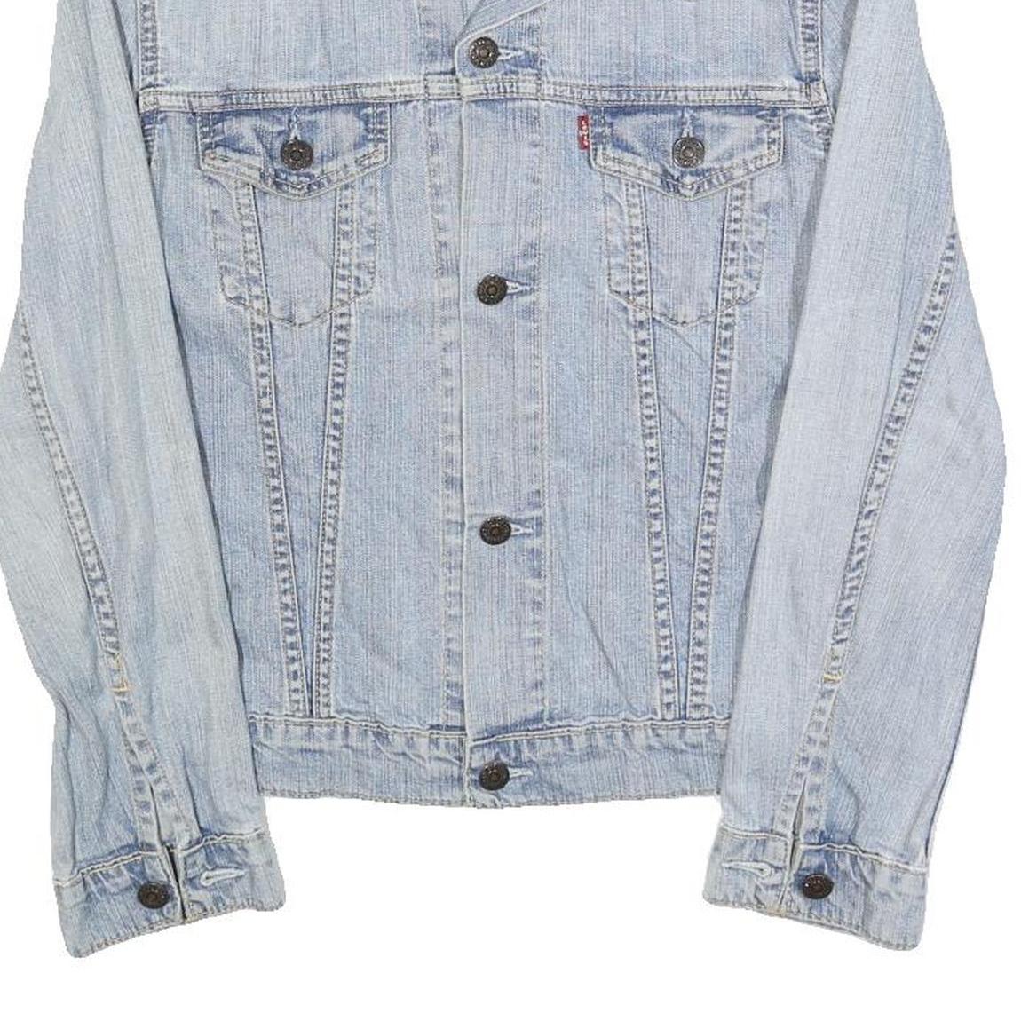 LEVI'S Womens Blue Denim Cotton Jacket S Button Closure Classic Fit Casual