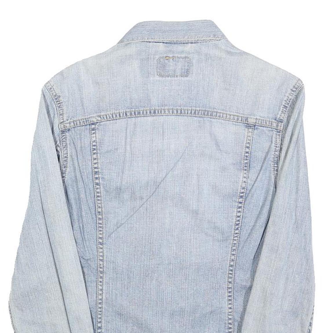LEVI'S Womens Blue Denim Cotton Jacket S Button Closure Classic Fit Casual