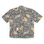 Womens Printed Shirt White Collared Viscose Animal Print M