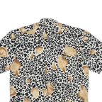 Womens Printed Shirt White Collared Viscose Animal Print M