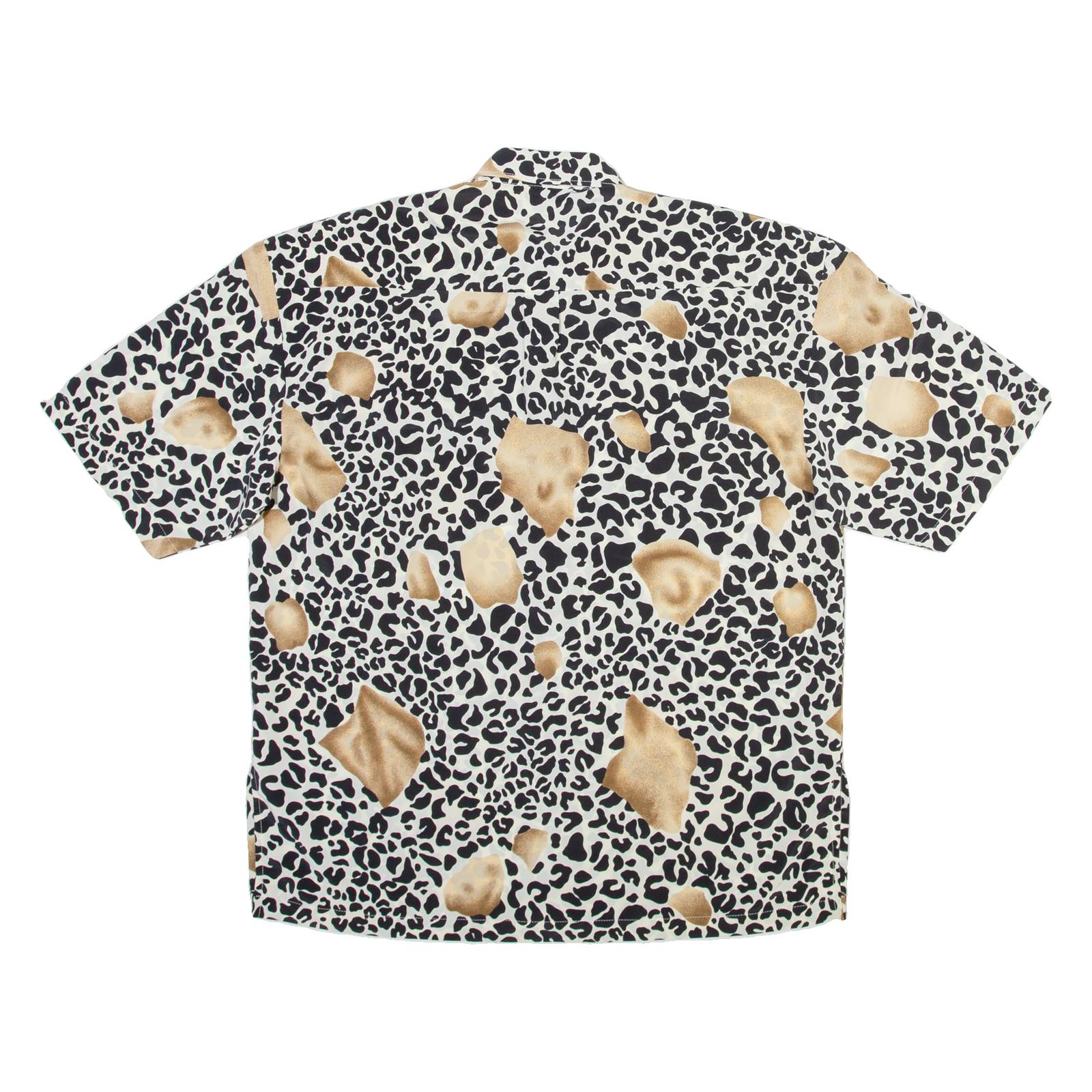 Womens Printed Shirt White Collared Viscose Animal Print M