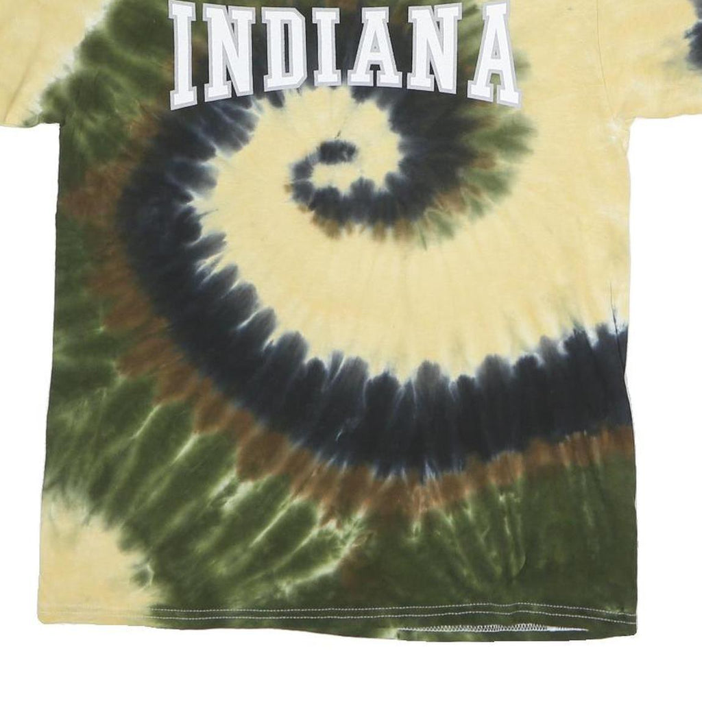 COLORTONE Mens Yellow & Green Tie Dye Indiana T-Shirt M Short Sleeve Crew Neck