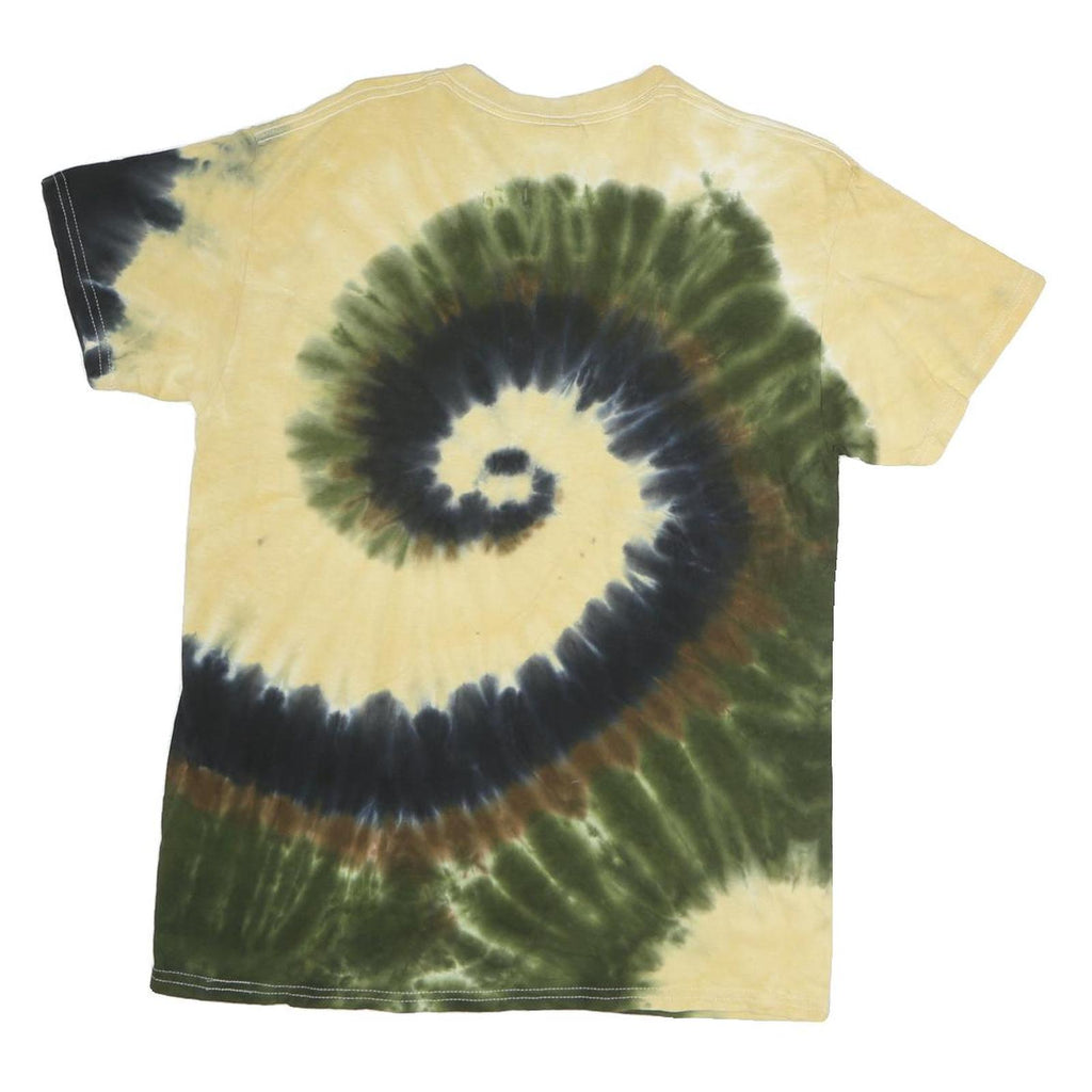 COLORTONE Mens Yellow & Green Tie Dye Indiana T-Shirt M Short Sleeve Crew Neck